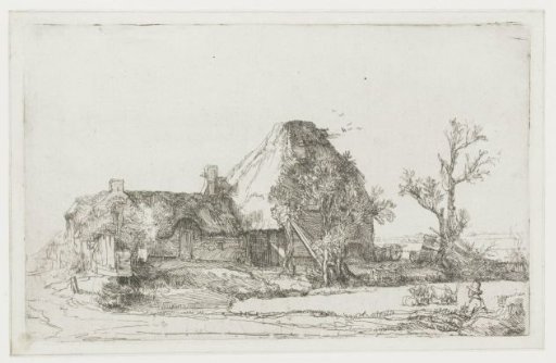 Farmhouse and stables with a draftsman