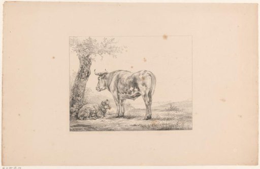 Ram and bull in a landscape