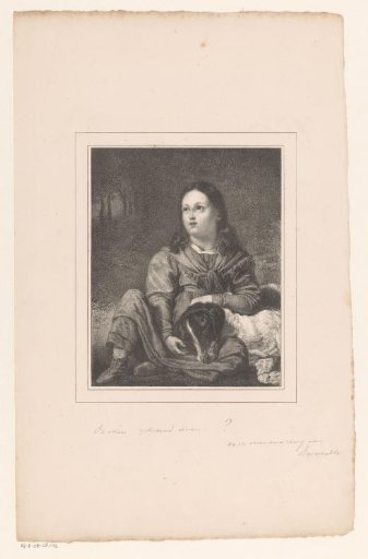 Girl with a sleeping dog