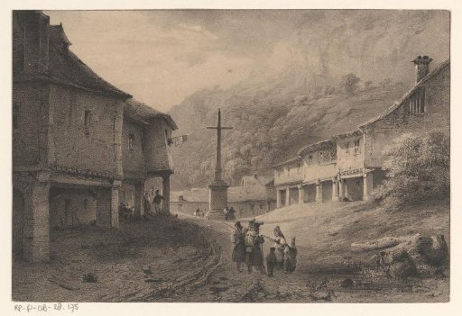 Mountain Village with Monument