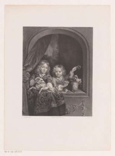 Two children in a window