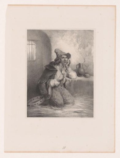 Prisoner with a rosary in his hand