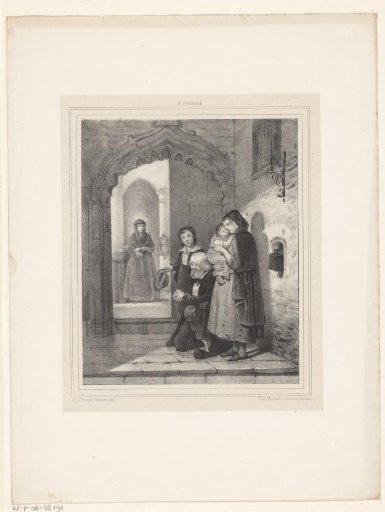 Praying and Begging Figures in a Portal