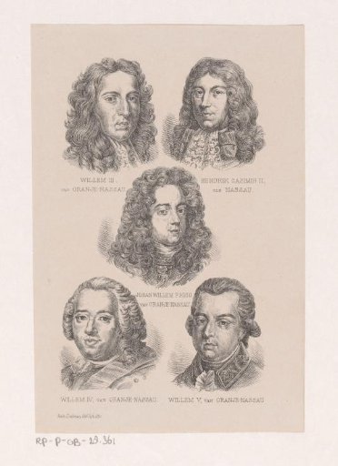 Five portraits of members of the House of Orange-Nassau
