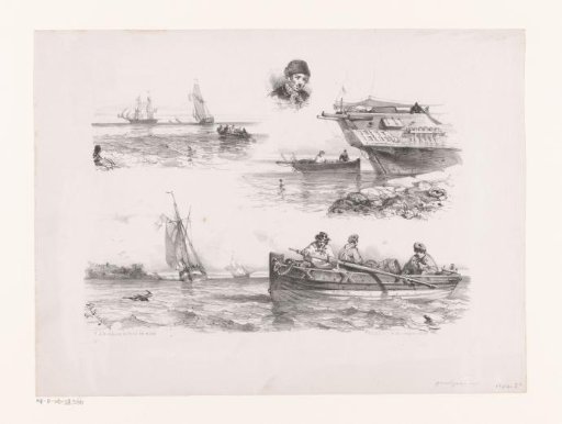 Boats and a portrait of a fisherman