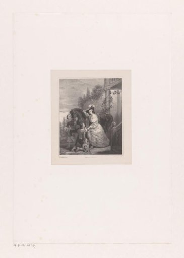 Woman receiving assistance mounting a horse