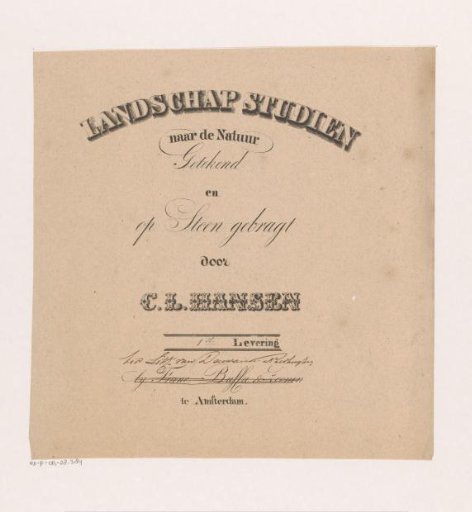 Cover for: Landscape studies from nature drawn and lithographed by C.L. Hansen