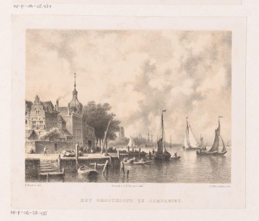 View of Dordrecht with the Groothoofd Gate