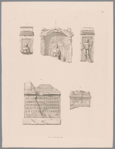 Nehalennia altar and fragment with text, pl. XI