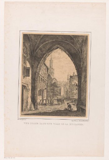 City view from under a gate