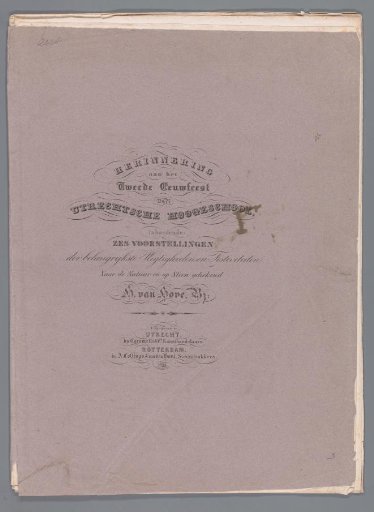 Cover for eight prints on the second centenary of the Utrecht University