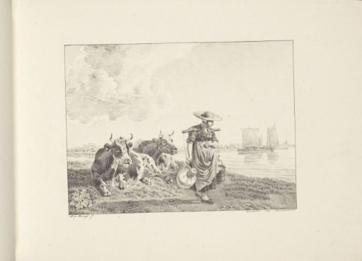 Two cows and a milkmaid