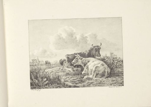 Landscape with three cows