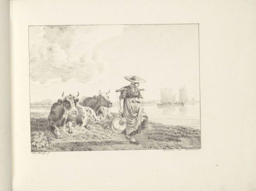Two cows and a milkmaid