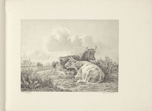 Landscape with three cows