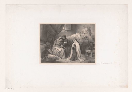 Praying nun by a sick child