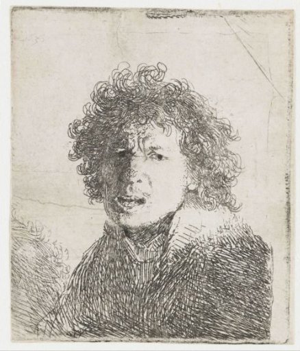 Self-portrait open mouthed, as if shouting: bust