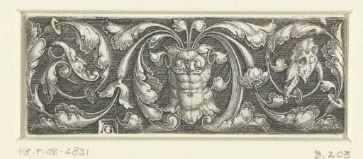 Frieze with a Breastplate Between Leafy Scrolls
