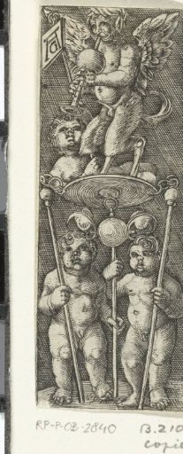 Three children and a winged satyr