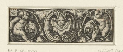 Frieze with two children and a cherub