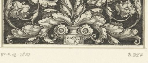 Frieze with a vase and leafy scrolls