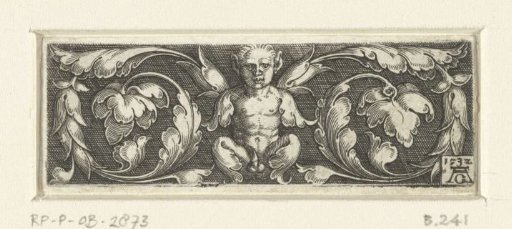 Frieze with a satyr between two leafy scrolls