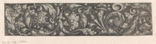 Frieze with leafy scrolls and a satyr