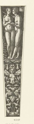 Design for a scabbard with a naked man and a woman