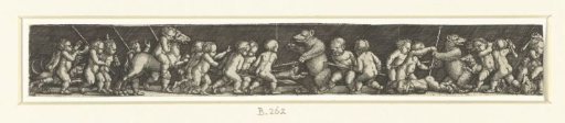 Frieze with children catching bears