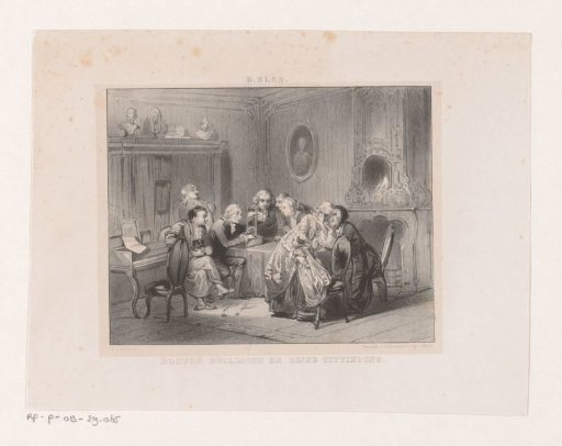 Joseph-Ignace Guillotin Viewing a Miniature of a Guillotine