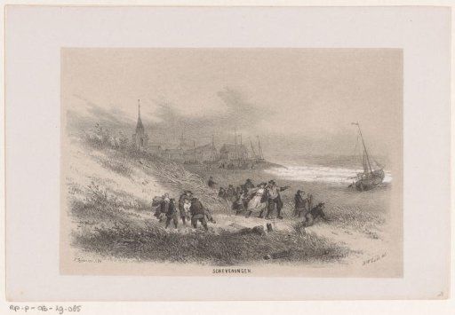 Scheveningen tijdens de storm van 28 mei 1860
