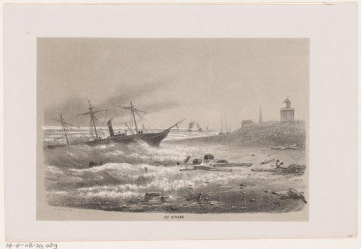 Ship in Distress at the Beach during the Storm of 28 May 1860