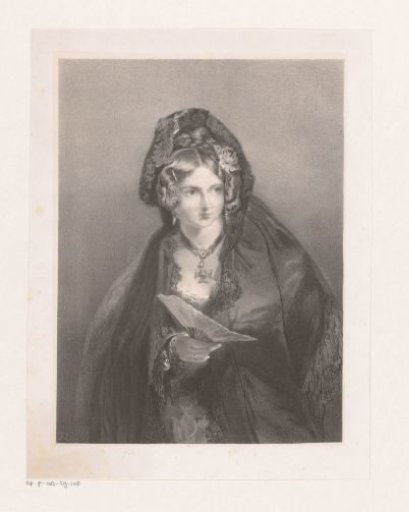 Young woman with shawl and fan