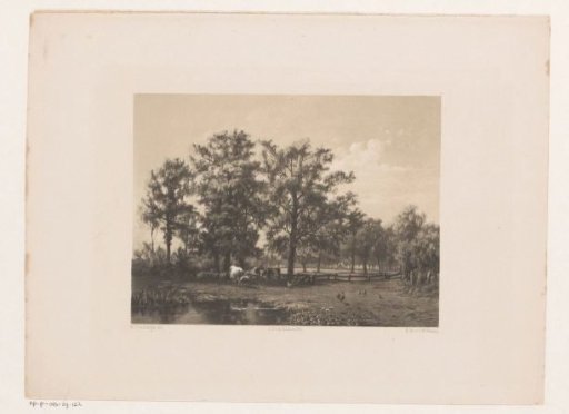 Landscape with cows and chickens