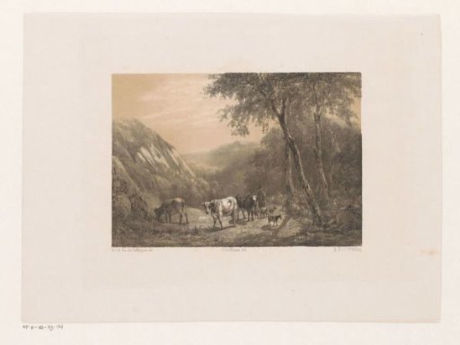 Shepherd with flock in the mountains