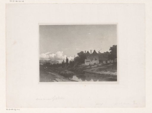 Landscape with river, houses and figures