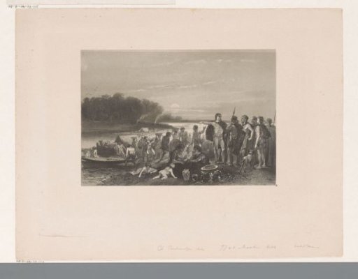 Batavians or Vikings by a boat