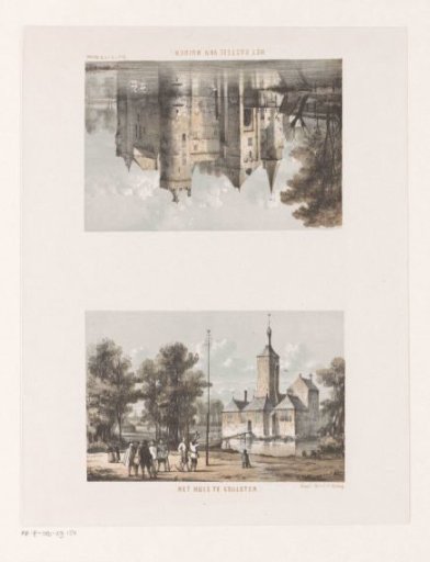 Two views of Castle Ter Coulster and the castle of Muiden