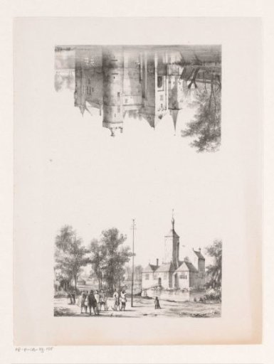 Two views of Castle Ter Coulster and the castle of Muiden