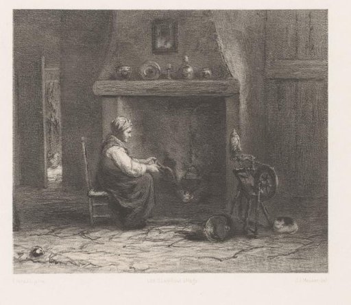 Woman at Fireplace