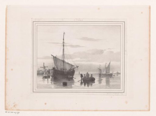 River landscape with sailing boats