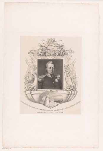 Portrait of King William I in an ornamental frame