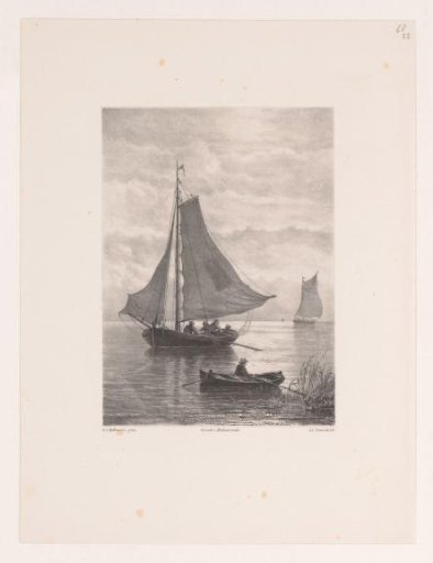 Sailing ships and rowboat