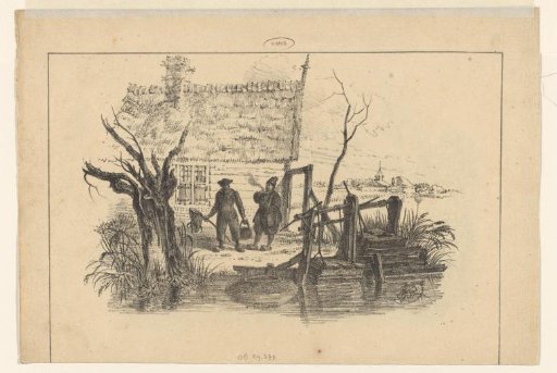 Men with pipe and fishing net