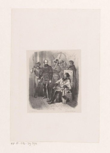 Men in Armor and a Monk
