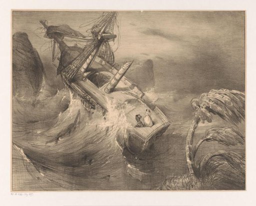 Ship in Distress in a Violent Storm