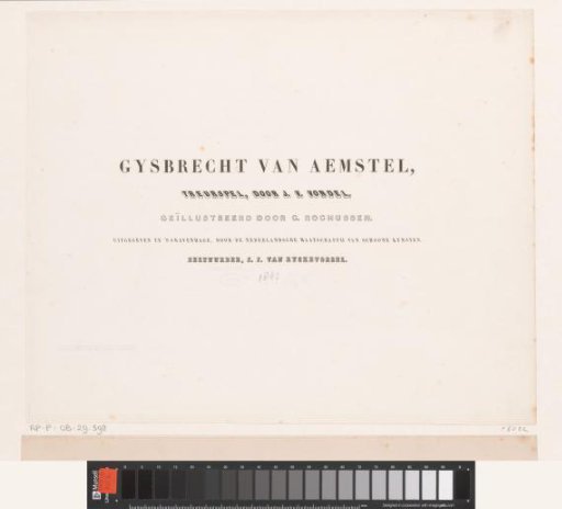 Title Page for: Joost van den Vondel, Gysbrecht van Aemstel, Tragedy, 1841