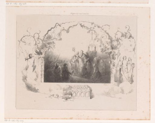 Bishop and Women Before a Group of Knights