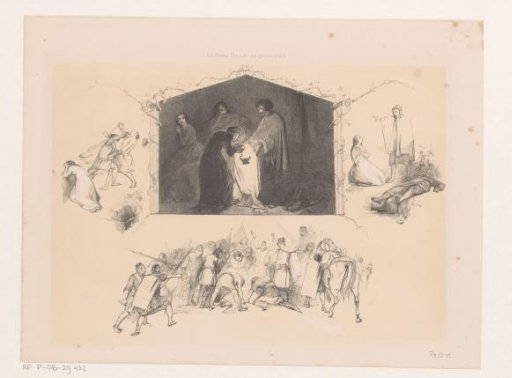 Woman with a lantern looking into a bag