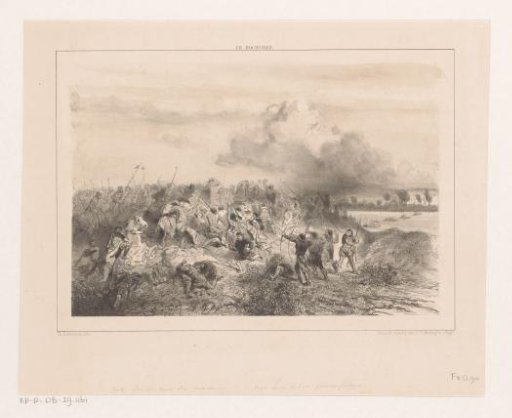 Struggle between horsemen and peasants